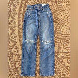 NEW American Eagle Outfitters Real Good Jeans Women's Sz 0 Denim Straight Curvy